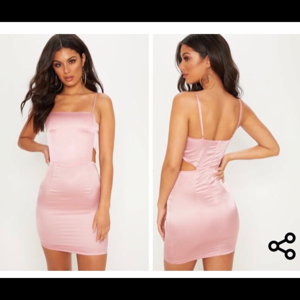 Satin pink dress
